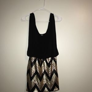 Black and Gold Semi-Formal Dress